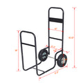 Firewood Cart,Fireplace Log Rolling Cart,Wood Rack With Pneumatic Wheels,Rolls Up And Down Stairs,Heavy Duty In Door Outdoor Rolling Cart Black Steel