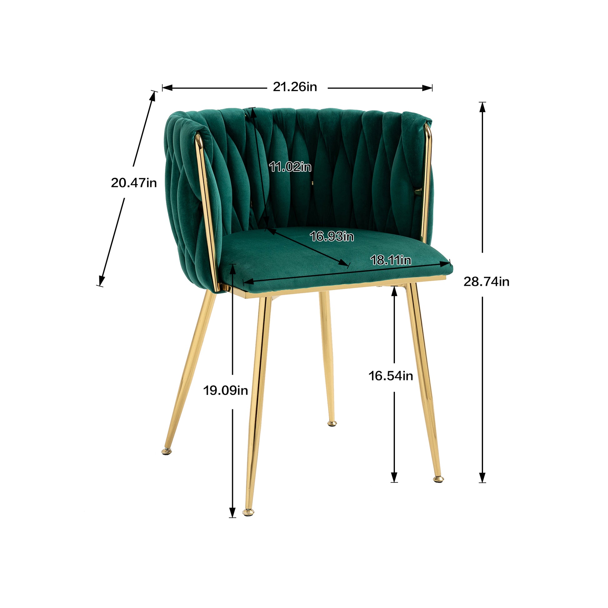 Coolmore Leisuredining Chairsaccent Chair1Pc Set Emerald Metal