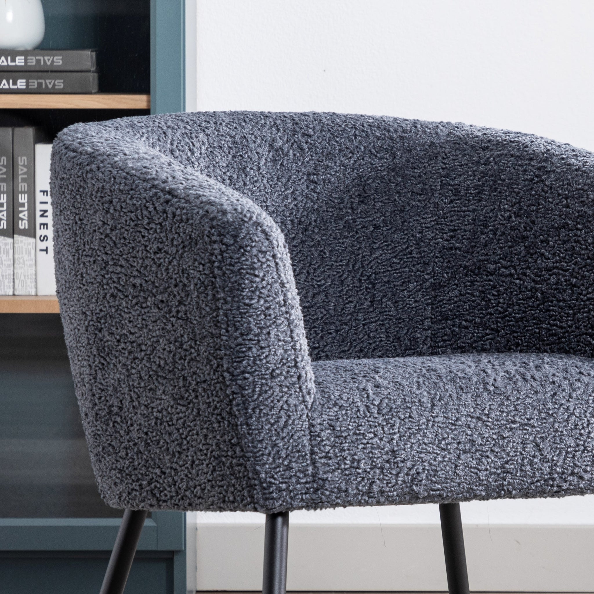 Modern Style 1Pc Accent Chair Grey Sheep Wool Like Fabric Covered Metal Legs Stylish Living Room Furniture Grey Primary Living Space Luxury Fabric
