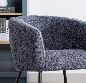 Modern Style 1Pc Accent Chair Grey Sheep Wool Like Fabric Covered Metal Legs Stylish Living Room Furniture Grey Primary Living Space Luxury Fabric