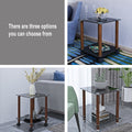 1 Piece Black Walnut Side Table2 Tier Space End Table ,Modern Night Stand, Sofa Table, Side Table With Storage Shelve Black Glass