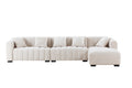 L Shape Sectional Sofa With Deep Tufted Velvet Upholstered Right Chaise Modular Sofa Beige Beige Fabric