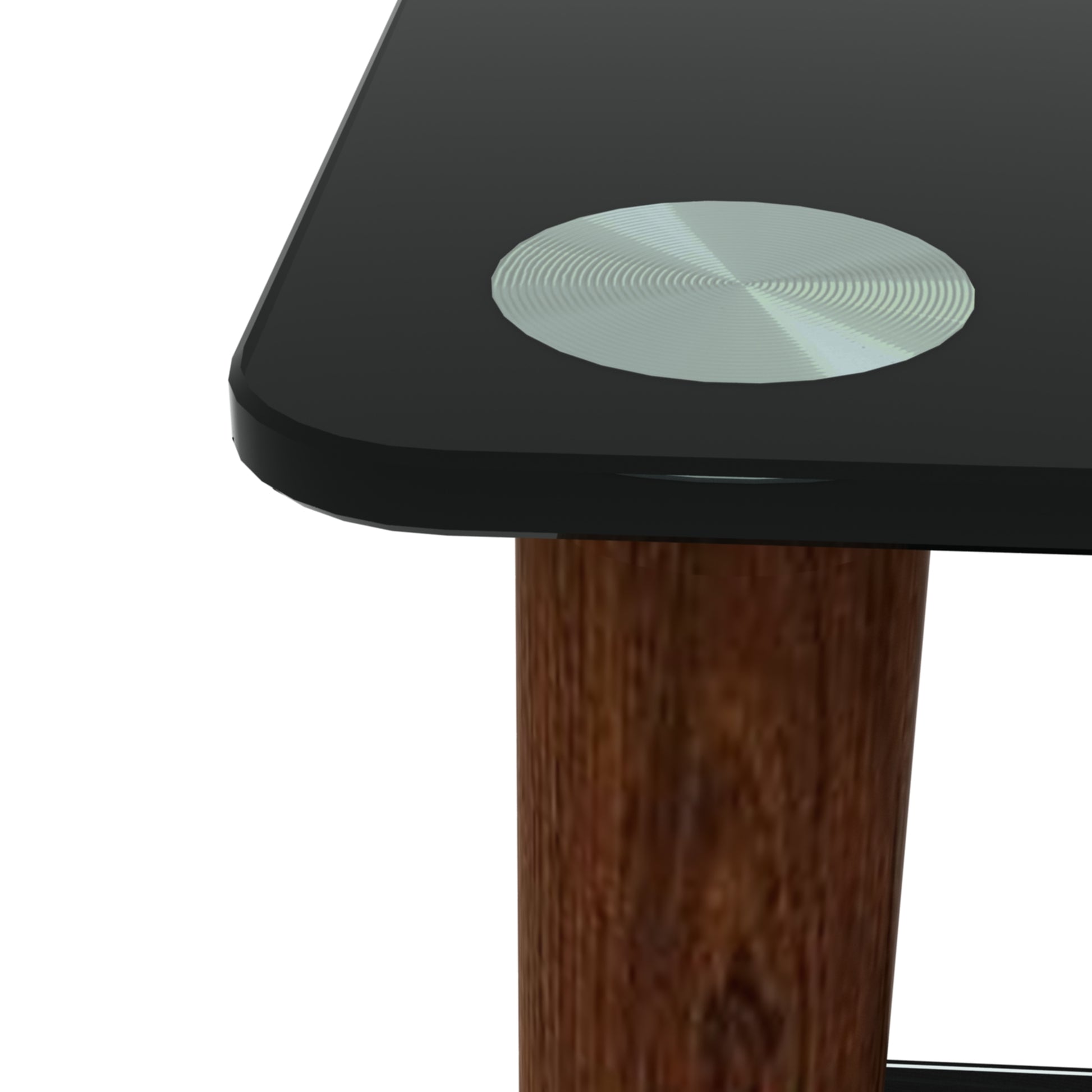 1 Piece Black Walnut Side Table2 Tier Space End Table ,Modern Night Stand, Sofa Table, Side Table With Storage Shelve Black Glass