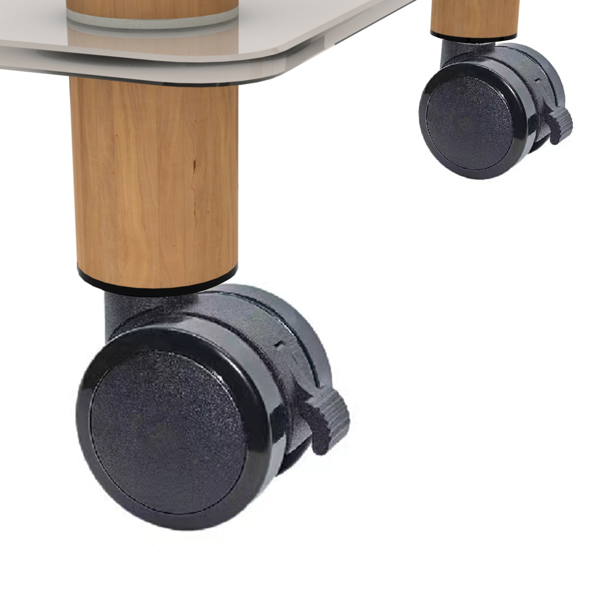 2 Piece White Oak Side Table2 Tier Space End Table ,Modern Night Stand, Sofa Table, Side Table With Storage Shelve White Glass