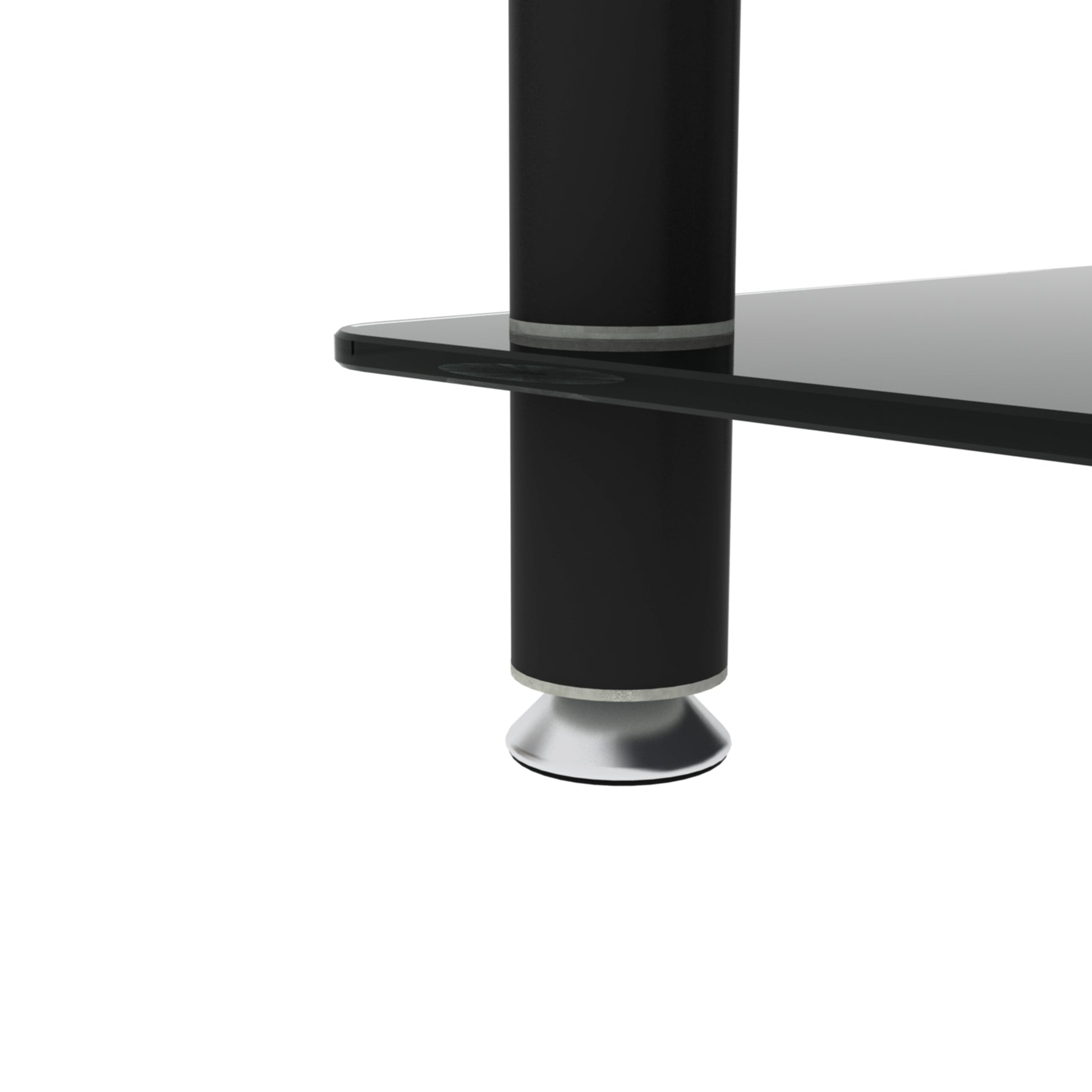 2 Piece Black Side Table2 Tier Space End Table ,Modern Night Stand, Sofa Table, Side Table With Storage Shelve Black Glass