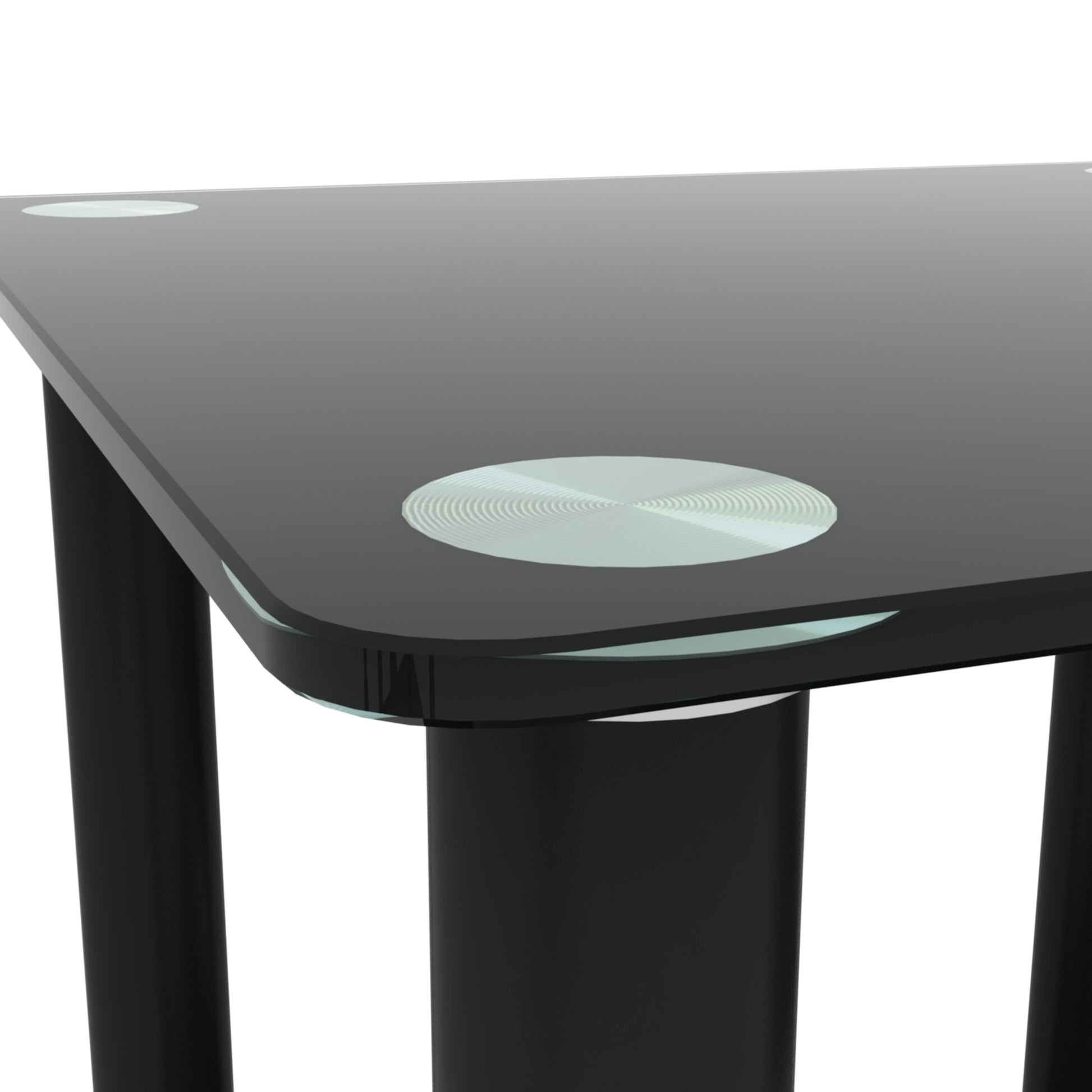 2 Piece Black Side Table2 Tier Space End Table ,Modern Night Stand, Sofa Table, Side Table With Storage Shelve Black Glass