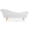 Chaise Lounge With Scroll Arms White Fabric