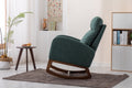 Coolmore Rocking Chair, Modern Glider Chair, Recliner Armchair With Wood Legs And Side Pocket, Nursery Rocking Accent Chair With High Back For Living Room Bedroom Emerald Linen Emerald Foam Solid Wood