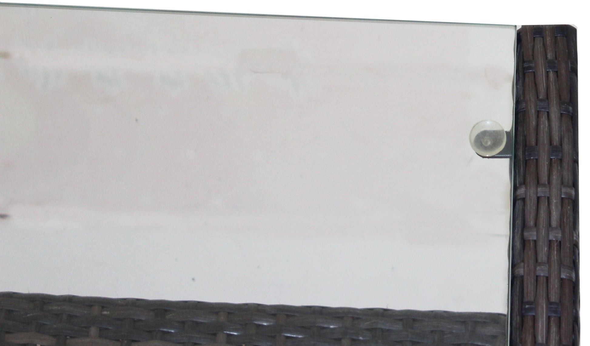 Outdoor Patio Furniture Coffee Table With Clear Tempered Glass Brown Iron