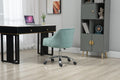 Coolmore Velvet Home Office Desk Chair, Modern Cute Computer Chair, Wheels Swivel Height Adjustable Swivel Task Chair For Home Office Mint Green Velvet Mint Green Foam Metal
