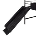 Metal House Bed With Slide, Twin Size Metal Loft Bed With Two Sided Writable Wooden Board Black Black Metal