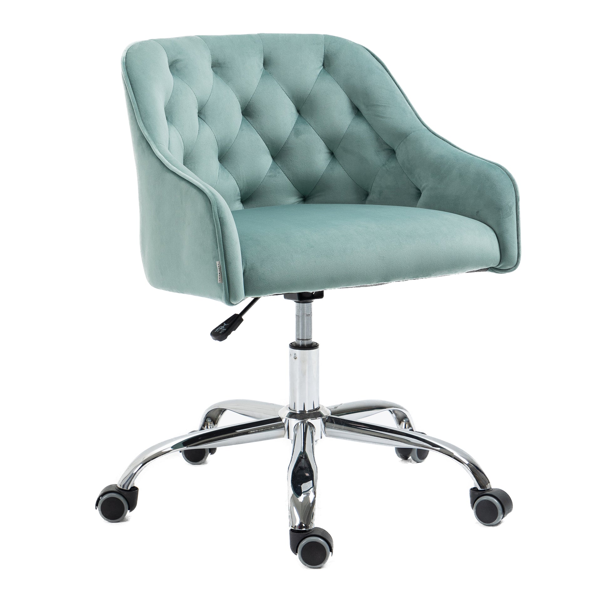 Coolmore Velvet Home Office Desk Chair, Modern Cute Computer Chair, Wheels Swivel Height Adjustable Swivel Task Chair For Home Office Mint Green Velvet Mint Green Foam Metal