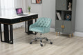 Coolmore Velvet Home Office Desk Chair, Modern Cute Computer Chair, Wheels Swivel Height Adjustable Swivel Task Chair For Home Office Mint Green Velvet Mint Green Foam Metal
