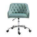 Coolmore Velvet Home Office Desk Chair, Modern Cute Computer Chair, Wheels Swivel Height Adjustable Swivel Task Chair For Home Office Mint Green Velvet Mint Green Foam Metal