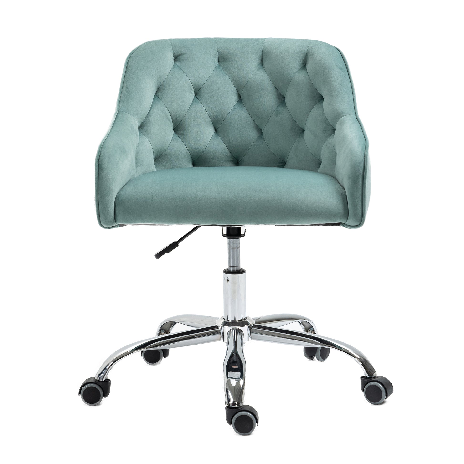 Coolmore Velvet Home Office Desk Chair, Modern Cute Computer Chair, Wheels Swivel Height Adjustable Swivel Task Chair For Home Office Mint Green Velvet Mint Green Foam Metal