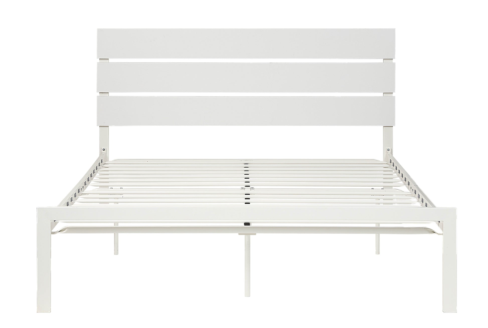 Contemporary Queen Bed 1Pc Casual Style White Metal Bed Bedroom Furniture Queen White Bedroom Metal