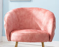 Gorgeous Living Room Accent Chair 1Pc Button Tufted Back Covering Rose Color Velvet Upholstered Metal Legs Rose Primary Living Space Ultra Modern Fabric