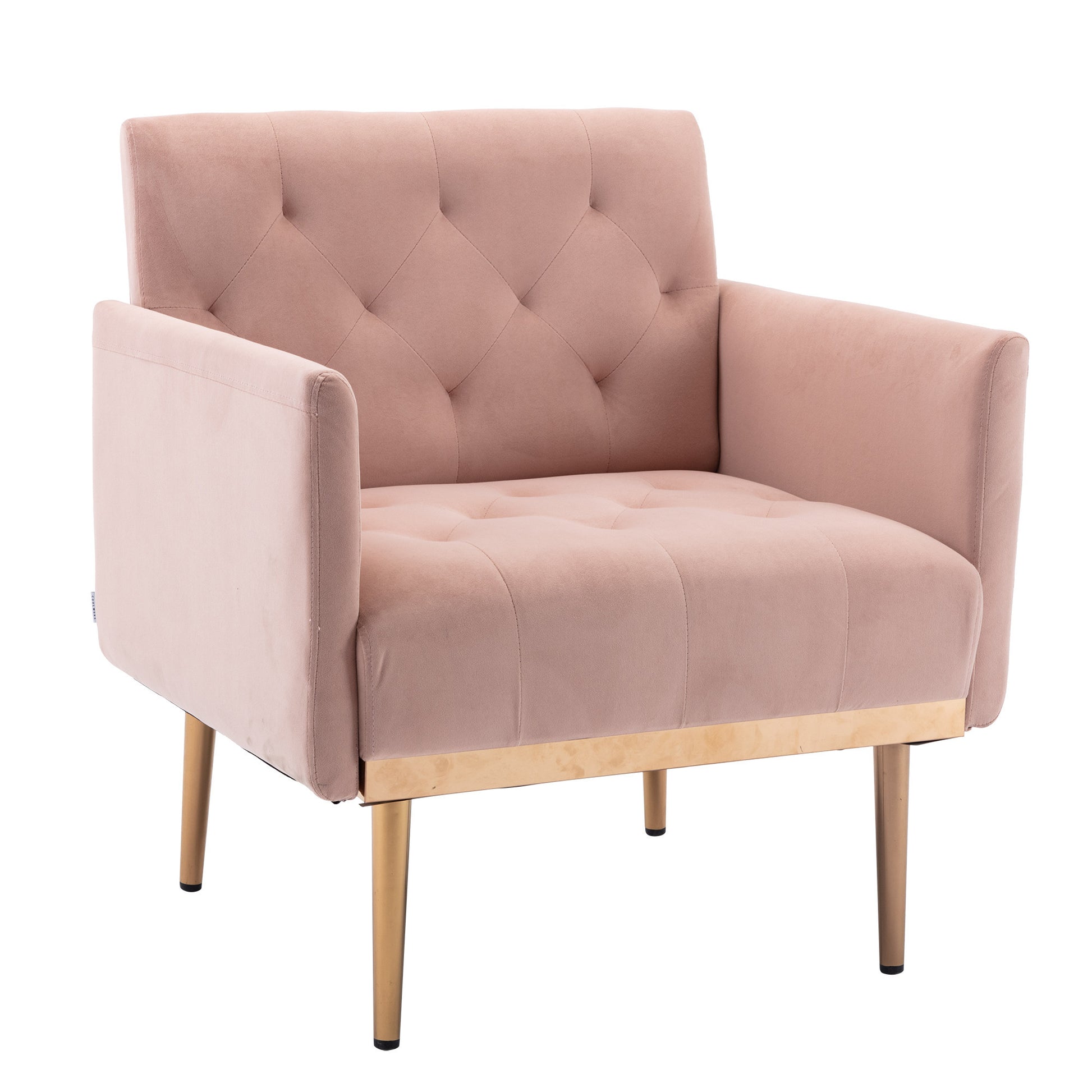 Coolmore Accent Chair ,Leisure Single Sofa With Rose Golden Feet Pink Polyester