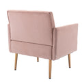 Coolmore Accent Chair ,Leisure Single Sofa With Rose Golden Feet Pink Polyester