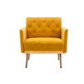 Coolmore Accent Chair ,Leisure Single Sofa With Rose Golden Feet Mustard Polyester