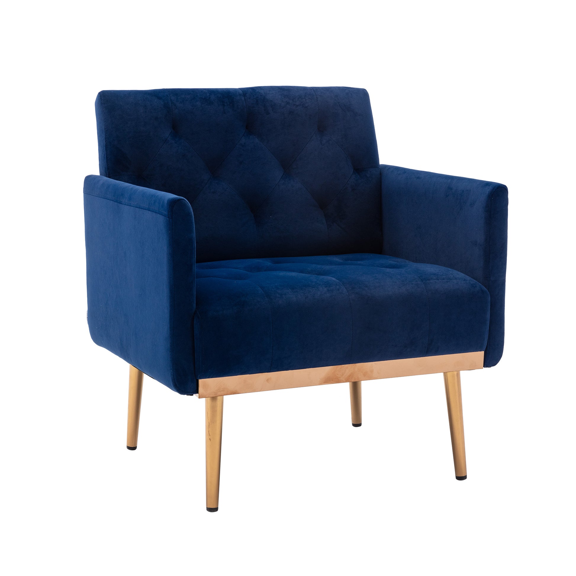 Coolmore Accent Chair ,Leisure Single Sofa With Rose Golden Feet Navy Polyester