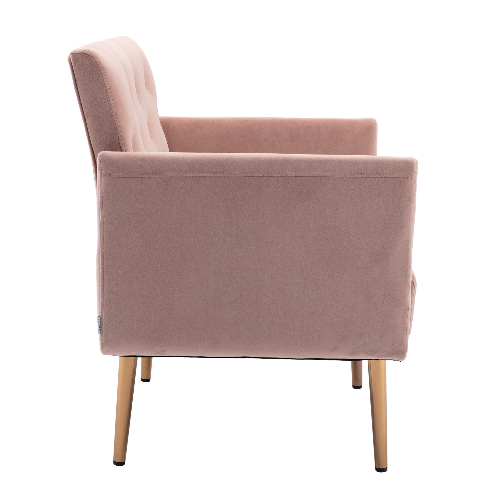 Coolmore Accent Chair ,Leisure Single Sofa With Rose Golden Feet Pink Polyester