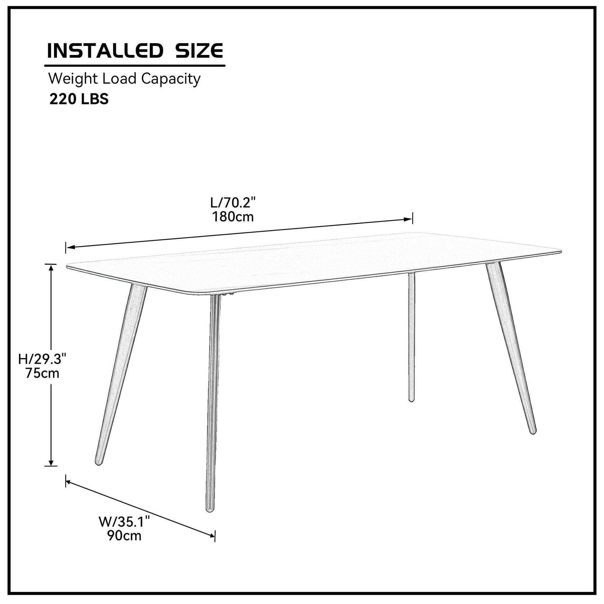 Update Package Sintered Stone Dining Table Thickness Of 12Mm Porcelain 70.86'' Black Black Foam Metal