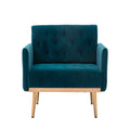 Coolmore Accent Chair ,Leisure Single Sofa With Rose Golden Feet Teal Polyester