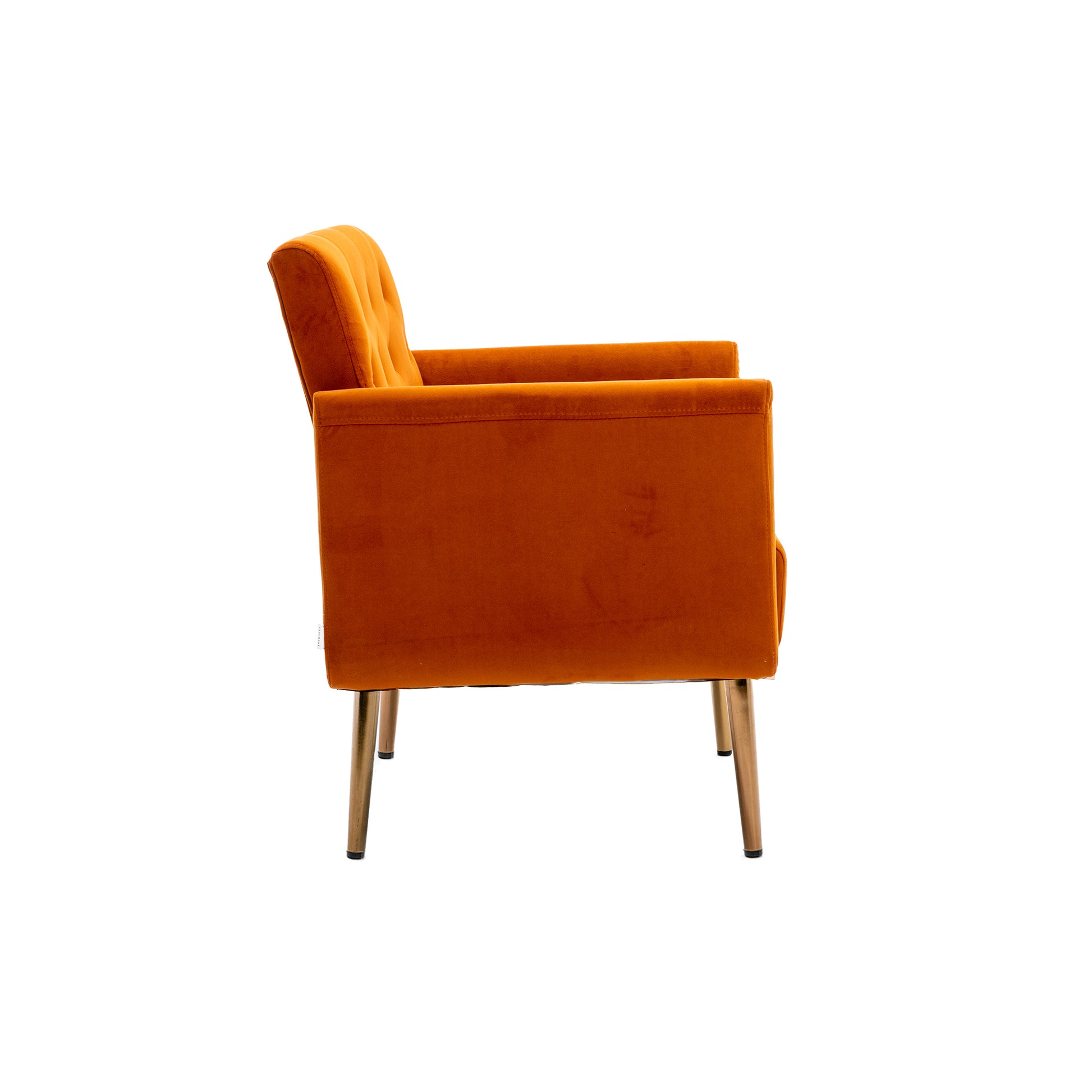 Coolmore Accent Chair ,Leisure Single Sofa With Rose Golden Feet Orange Polyester