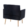 Coolmore Accent Chair ,Leisure Single Sofa With Rose Golden Feet Black Polyester