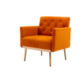 Coolmore Accent Chair ,Leisure Single Sofa With Rose Golden Feet Orange Polyester