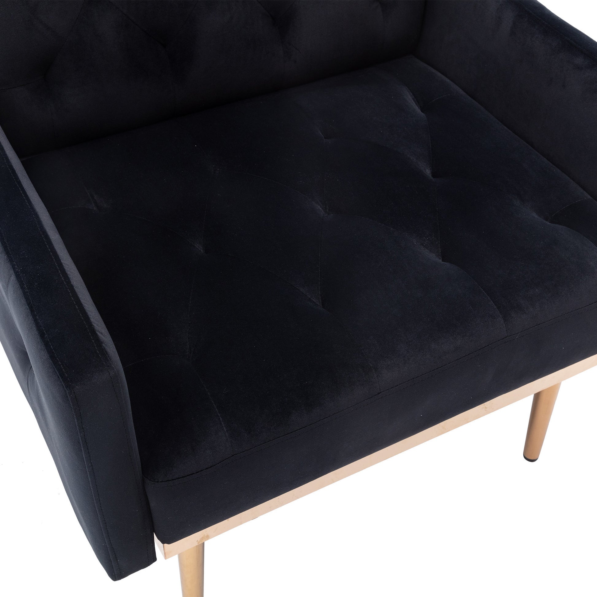 Coolmore Accent Chair ,Leisure Single Sofa With Rose Golden Feet Black Polyester