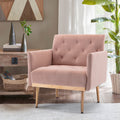 Coolmore Accent Chair ,Leisure Single Sofa With Rose Golden Feet Pink Polyester