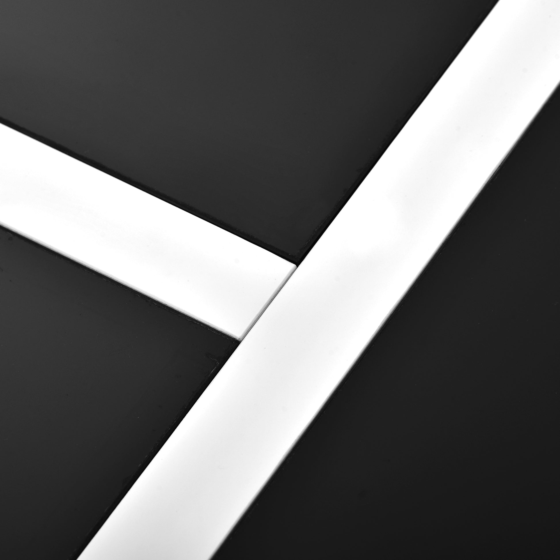 Contemporary Rectangle Design Living Room Furniture, Modern High Gloss Surface Cocktail Table, Center Table For Sofa Or Upholstered Chairs, 45.2*25.5*13.7In, Black Black Particle Board