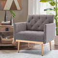 Coolmore Accent Chair ,Leisure Single Sofa With Rose Golden Feet Grey Polyester