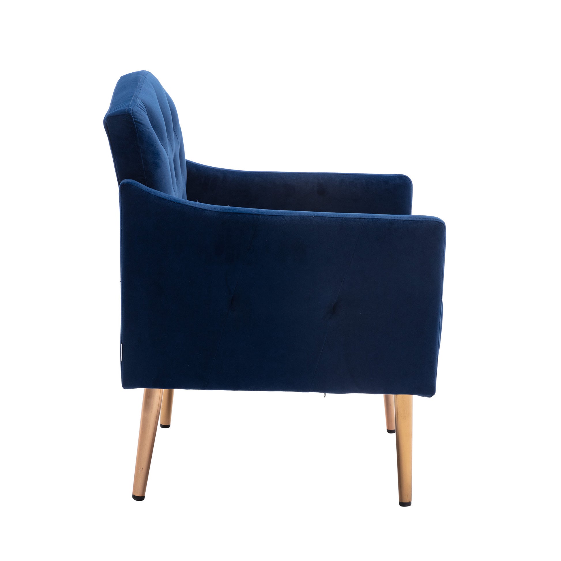 Coolmore Accent Chair ,Leisure Single Sofa With Rose Golden Feet Navy Polyester