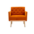 Coolmore Accent Chair ,Leisure Single Sofa With Rose Golden Feet Orange Polyester