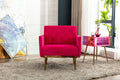 Coolmore Accent Chair ,Leisure Single Sofa With Rose Golden Feet Rose Red Polyester