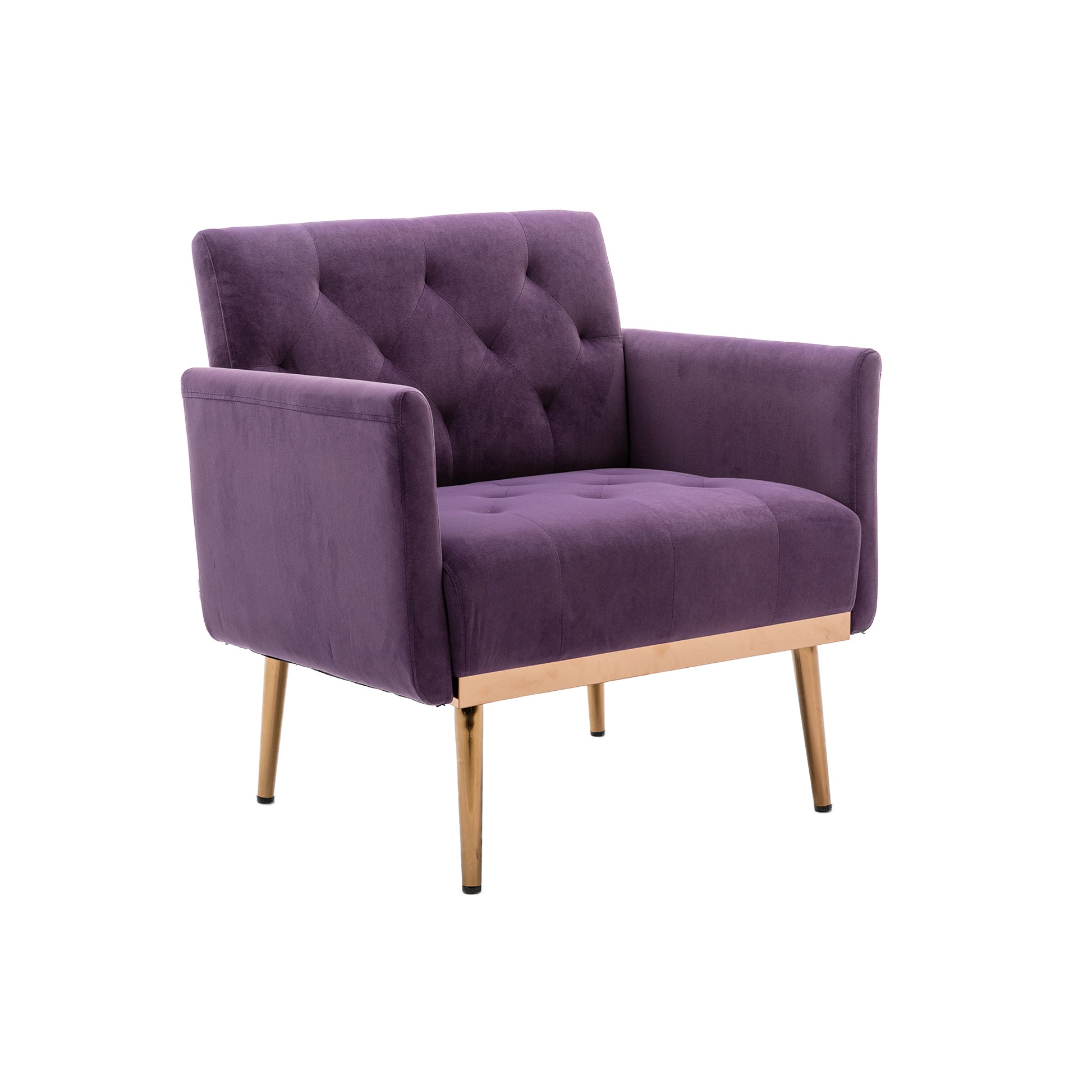Coolmore Accent Chair ,Leisure Single Sofa With Rose Golden Feet Purple Polyester