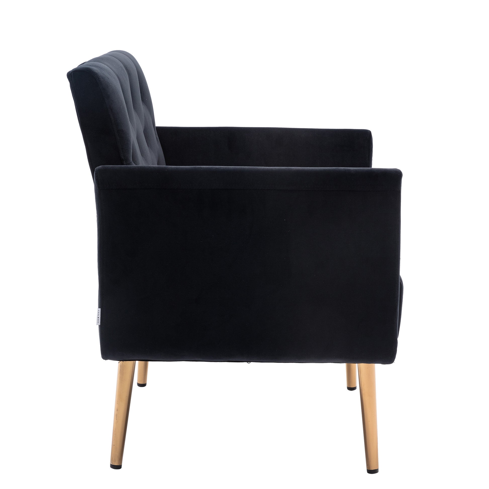 Coolmore Accent Chair ,Leisure Single Sofa With Rose Golden Feet Black Polyester