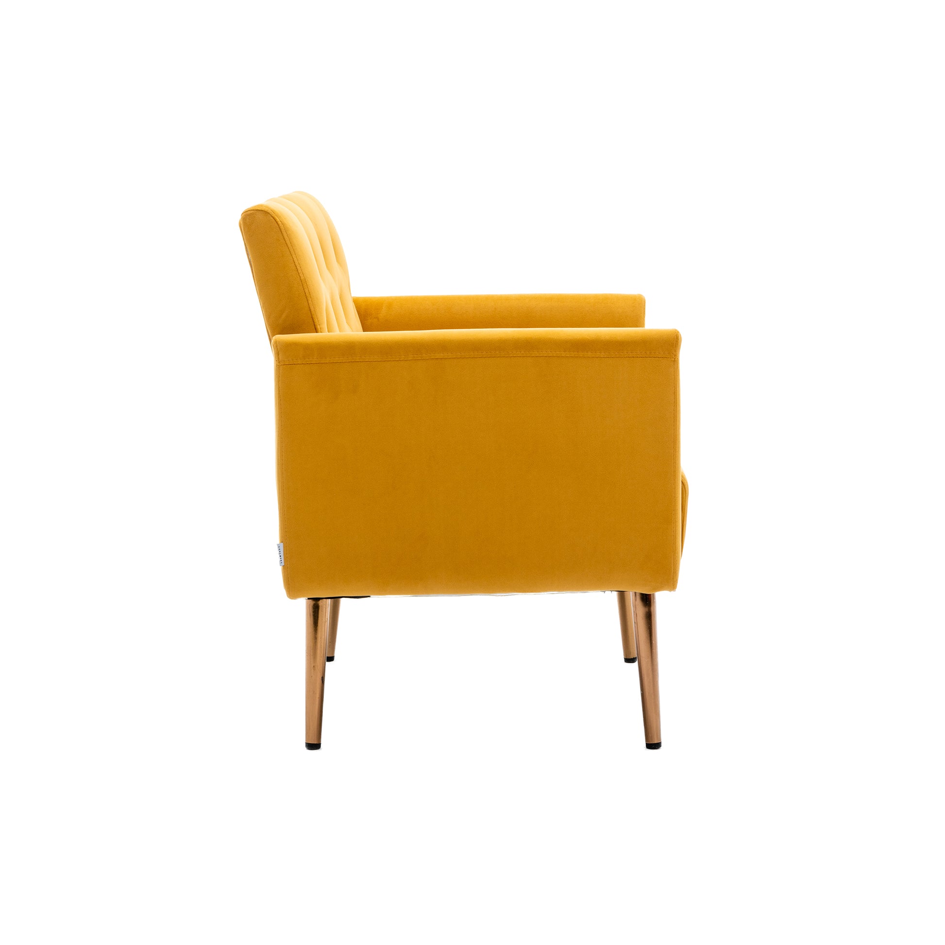Coolmore Accent Chair ,Leisure Single Sofa With Rose Golden Feet Mustard Polyester