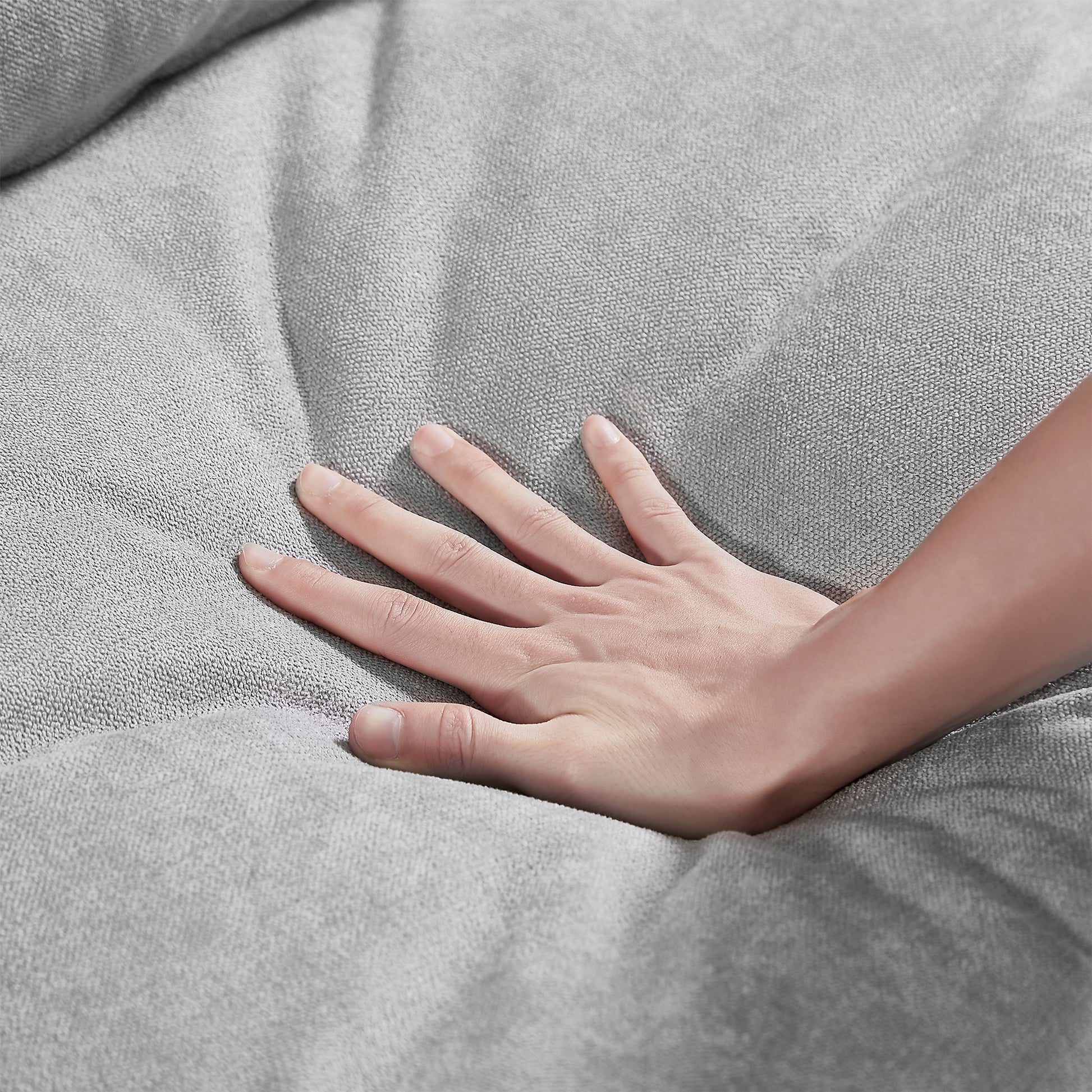 Modern Large L Shape Feather Filled Sectional Sofa, Convertible Sofa Couch With Reversible Chaise For Living Room Light Gray Chenille 5 Seat