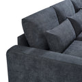 Modern Large L Shape Feather Filled Sectional Sofa, Convertible Sofa Couch With Reversible Chaise For Living Room Dark Gray Chenille 5 Seat