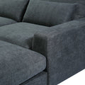 Modern Large L Shape Feather Filled Sectional Sofa, Convertible Sofa Couch With Reversible Chaise For Living Room Dark Gray Chenille 5 Seat