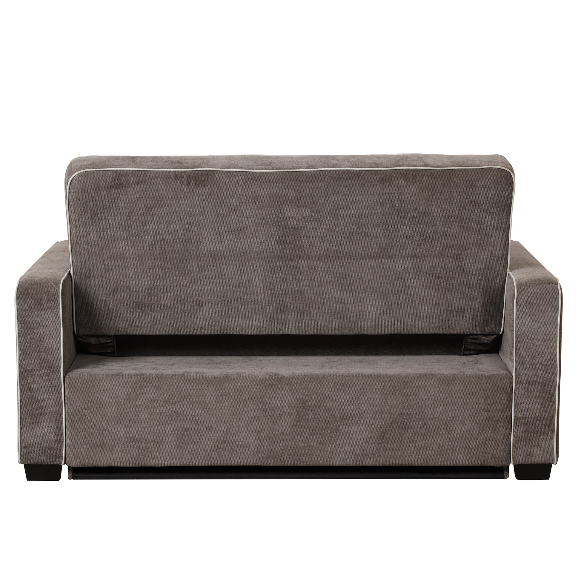 66.5" Linen Upholstered Sleeper Bedpull Out Sofa Bed Couch Attached Two Throw Pillows,Dual Usb Charging Port And Adjustable Backrest For Living Room Space,Brown Gray Brown Gray Foam Linen 2 Seat
