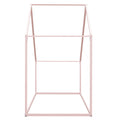 Twin Size Metal House Bed Kids Bed, Pink Pink Metal