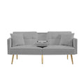 Grey Velvet Futon Sofa Bed With Gold Metal Legs Grey Velvet Wood Tufted Back Eucalyptus Square Arms Foam Velvet 2 Seat
