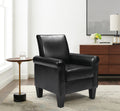 Accent Chairs, Comfy Sofa Chair, Armchair For Reading, Living Room, Bedroom, Office, Waiting Room, Pu Leather, Black Black Foam Upholstered