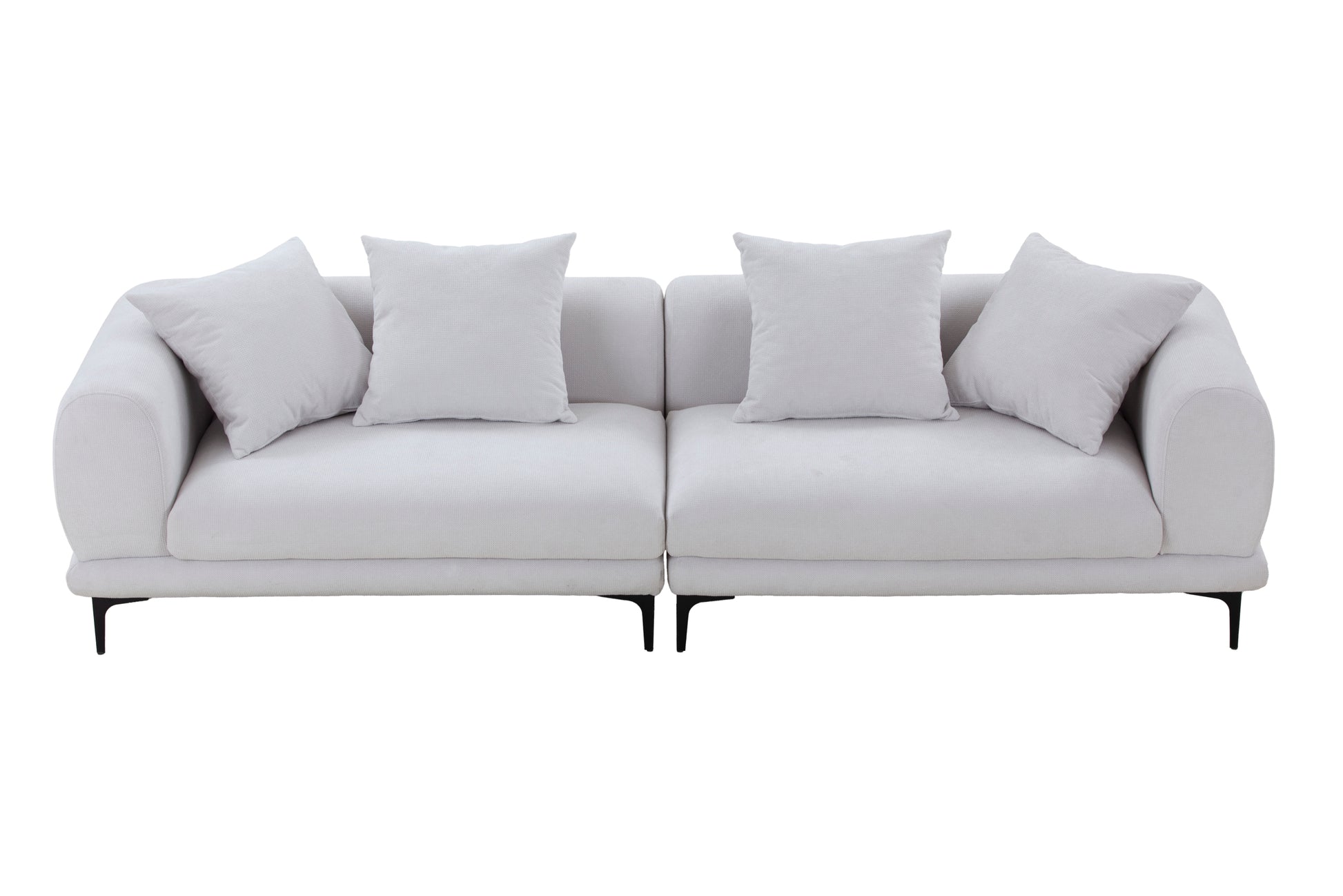 Mid Century Modern Sofa Couch 4 Seater Fabric Sofa For Livingroom, Office ,Apartment, Business Lounge, Waiting Area, Hotel Lobby Beige Beige Fabric