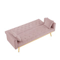 Pink Convertible Folding Futon Sofa Bedsleeper Sofa Couch For Compact Living Space. Pink Velvet